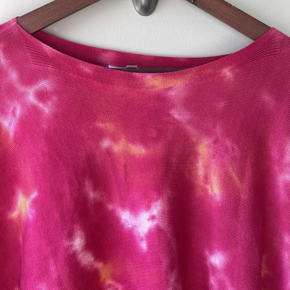 JOHNNY WAS Boho Hot Pink Hand Painted Poncho One Size - Picture 12 of 12